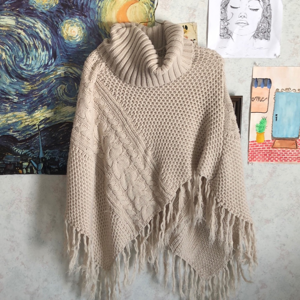 cream colored poncho!